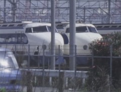 Shinkansen train depot in Tokyo