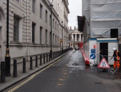 Robbie is running behind the bus