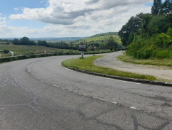 In front of a village
