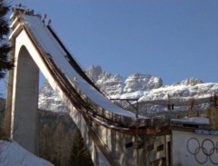 Under the ski jump