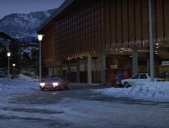 Parking behind the ice rink