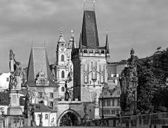 Marc-Antoine follows Hermann on the south side of the Charles Bridge