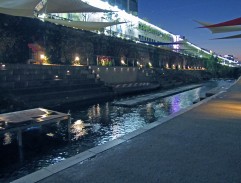 At the fountain