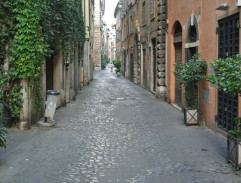 In a narrow street