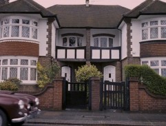 In front of a house