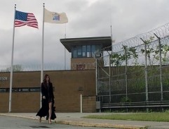 In front of a prison