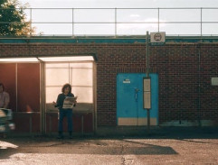 On the bus stop