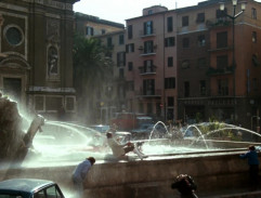 Fountain with dolphins