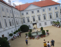 In the courtyard