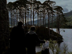 Harry and Professor Lupin by the lake