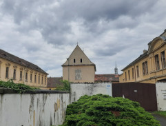 In front of the church