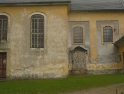 In front of the church