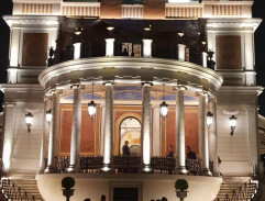 In front of restaurant