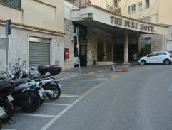 In front of the hotel